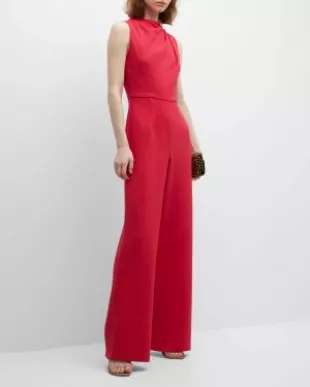 Corrine Draped Bodice Wide Leg Jumpsuit
