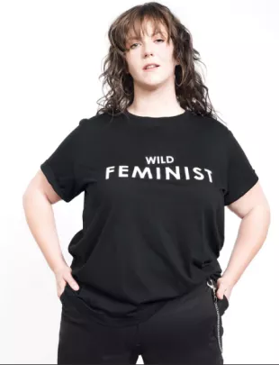 wildborn Typography Women Round Neck Black T-Shirt - Buy wildborn