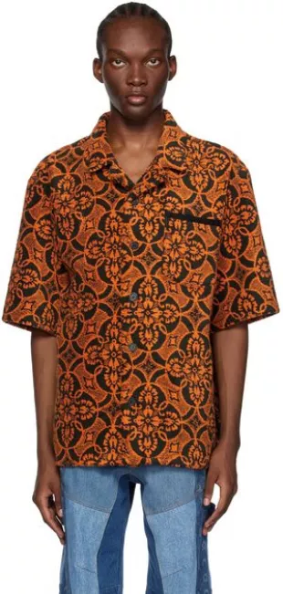 Marine Serre - Orange & Black Floral Shirt