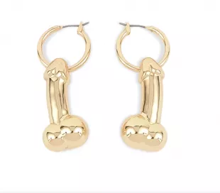 Dick earrings gold