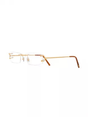 Cartier Eyewear Gold Frameless C Decor Glasses worn by Peso Pluma