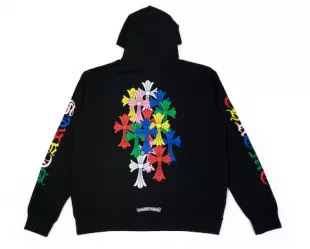 Black & Multicolor Cross Cemetery Hoodie