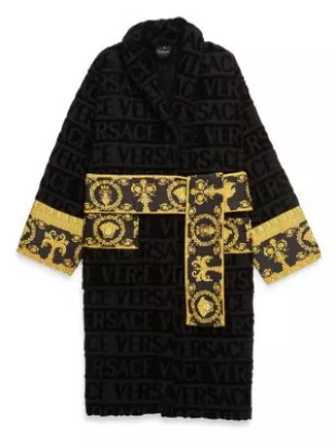 Versace - Black I Heart Baroque Robe