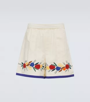 Fruit Bunch Appliqué Shorts