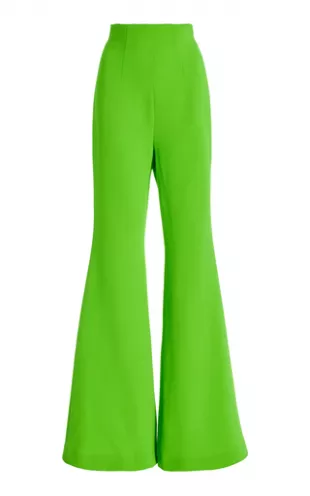 Sergio Hudson - High-Waisted Wool Crepe Flare Pants