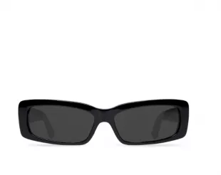 Black Oversize Rectangle Sunglasses