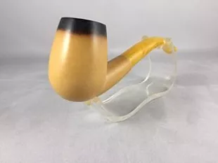 Meerschaum Pipe LEE VAN CLEEF Half Bent Stem Meerschaum Smoking Pipe, MADE TO ORDER Block Meerschaum Pipe