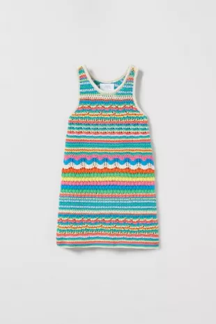 crochet bikini cover up dress Women's Crochet Fringe Cutout Halter Bikini Cover-Up main image 1