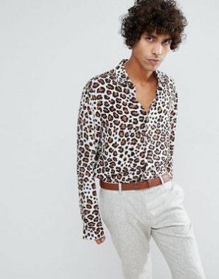 Chemise en viscose coupe classique à imprimé léopard Asos