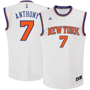 Mens New York Knicks Carmelo Anthony adidas White Replica Home Jersey