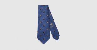 Gucci Panthers silk wool tie