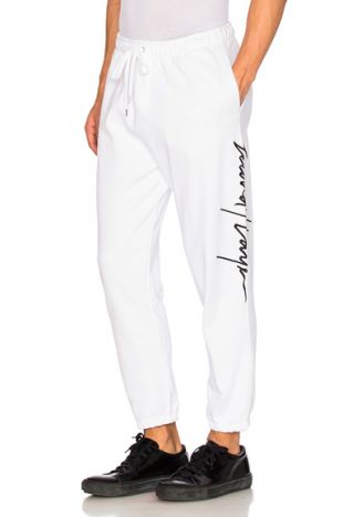 Script Logo Sweatpants in White