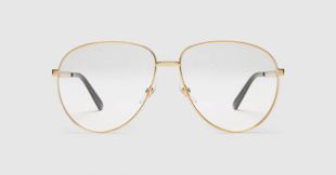 gucci aviator metal glasses with web