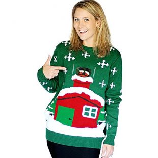 Morphsuits - DDCJSSS - Tuck Santa Knitted Noël Chandail - Taille S - Vert