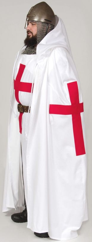 Tunique de chevalier médiéval Templier et croix latine Cap guerrier reconstitution de costumes livraison gratuite USA