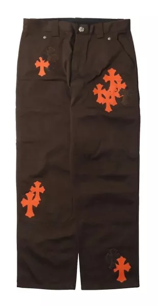 Orange & Camo Cross Patch Brown Pants
