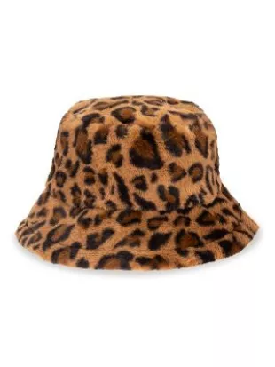 San Diego Hat Company - The Iconic Leopard Print Faux Fur Bucket Hat