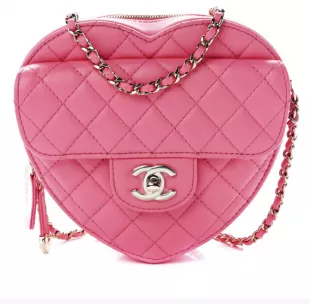 Chanel Lambskin Quilted CC In Love Heart Bag Pink worn by Marlo