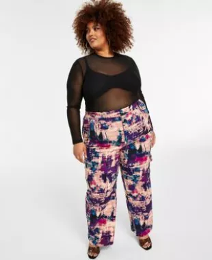 Nina Parker Trendy Plus Size Wide-Leg Utility Cargo Pants worn by Nina  Parker as seen in Today with Hoda & Jenna on July 28, 2023