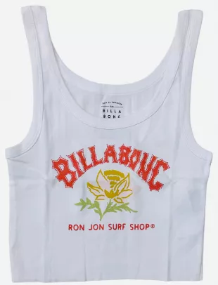 Billabong Ron Jon Surf Shop Know The Way Cropped Tank Top Tee T-Shirt