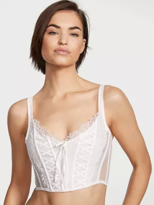 Victoria's Secret Lace Corset Top worn by Meredith Duxbury on her Instagram  Story on July 29, 2023