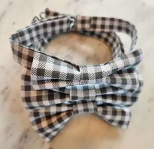 Unbranded - Gray Plaid Bow Tie