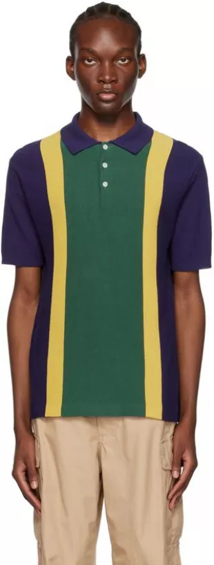 Cotto Knit Striped Polo