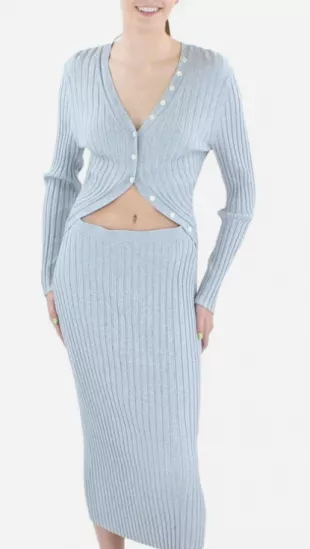 Kim Womens Ribbed Knit Cut-Out Sweaterdress