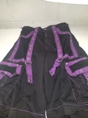 Lavender Buckle Strap And Ring Pants