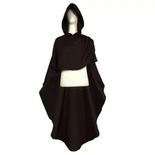 Men's And Women Cloak For Jedi Robe Costume Solid Color Tunic Hooded Uniform