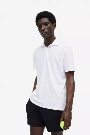 Regular Fit Piqué Sports Shirt - White