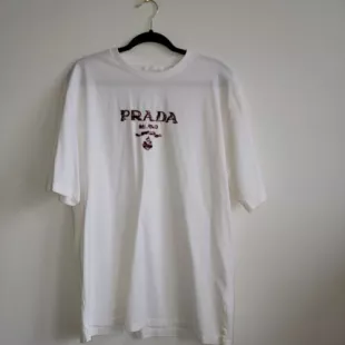 Prada - White & Red Milano T Shirt