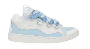 Light Blue & White Curb Sneakers