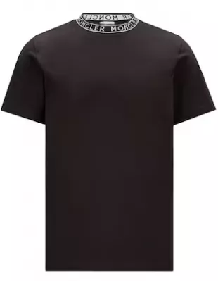 Moncler - Black Collar Logo T Shirt