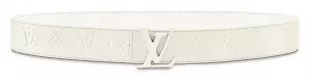 White Monogram LV Shape Belt