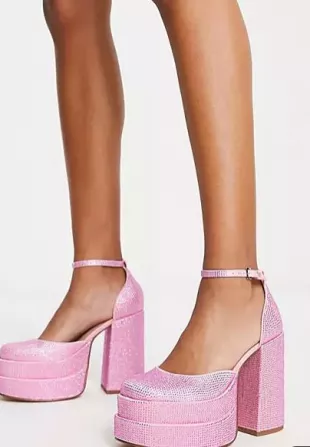 Charlize Sandal in Pink Rhinestone