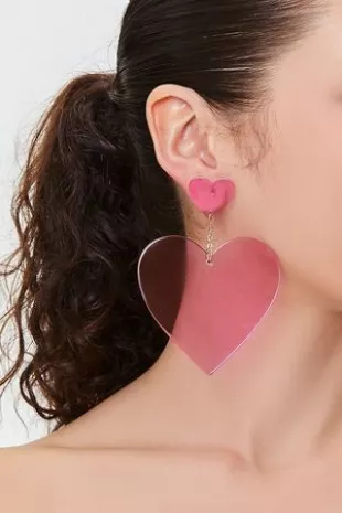 Oversized Heart Drop Earrings