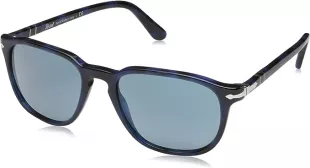 PO3019S Square Sunglasses, Terra Di Siena/Light Blue, 55 mm