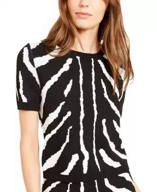 Bar III - Zebra-Striped Sweater,
