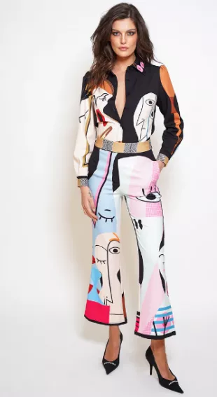 Fetish Blouse & Pants Set in Black