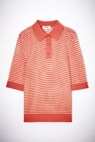 Open-Knit Polo Shirt