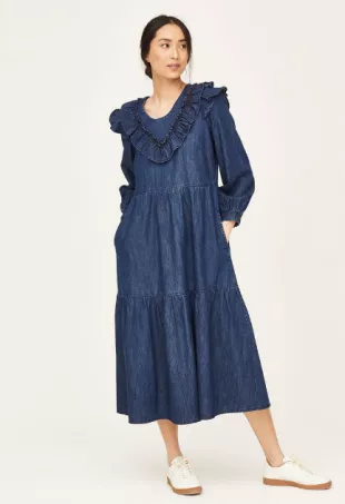 thought - Melanie Organic Cotton Chambray Midi Dress