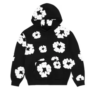 Denim Tears - Black Cotton Wreath Hoodie