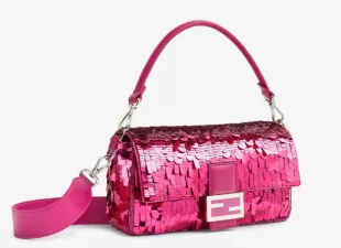 The Fendi x Sarah Jessica Parker Pink Sequin Baguette Bag Is