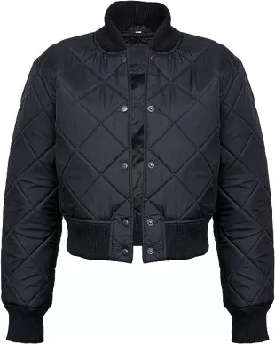 rabbaniz - Light Weight Zip up Raglan Black Diamond Quilted Bomber ...