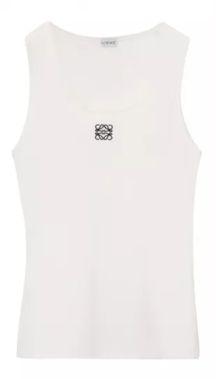 Loewe - White Anagram Ribbed Tank Top