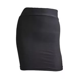 Women's Solid High Waist Bodycon Skirt Casual Stretchy Tube Pencil Mini Skirt Black Medium