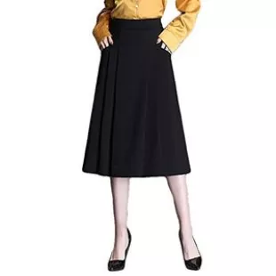Under Skirt Shorts Woolen Skirt Female Autumn High-Waisted Thin Mid-Length Bag Hip A-Line Drape Skirt-B_M