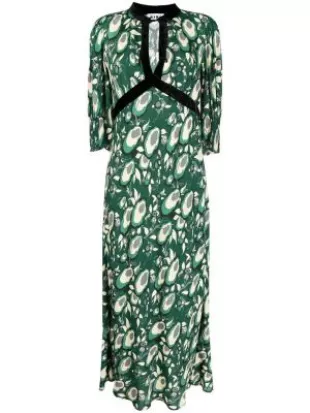 Petra Puff-sleeve Long Dress