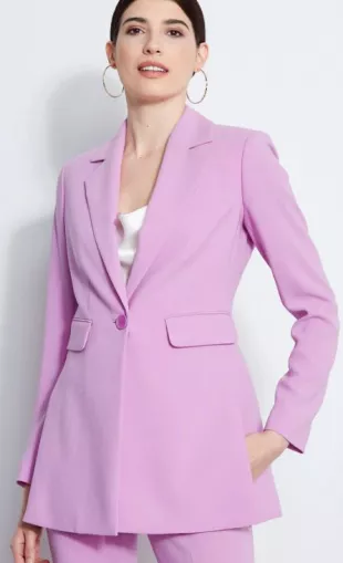Side Slit Blazer in Wild Berry
